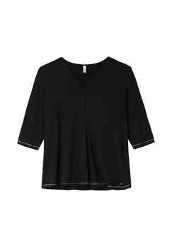 Рубашка с рукавом 3/4 небольшого А-силуэта Sheego, черный