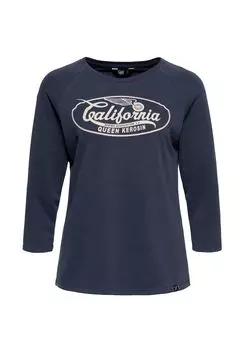 Рубашка с рукавом 3/4 с высоким содержанием модала Калифорния QUEEN KEROSIN, темно-синий