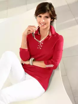 Рубашка с рукавом 3/4 "Shirt" в стиле casual Casual Looks, красный