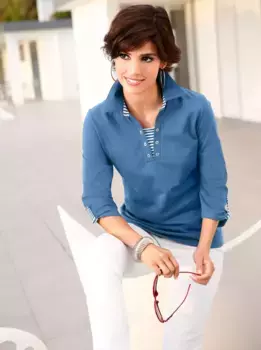 Рубашка с рукавом 3/4 "Shirt" в стиле casual Casual Looks, синий