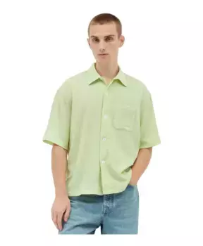 Рубашка с рюшами и структурой Stssy, зеленый