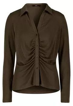 Рубашка с рюшами Zero, коричневый
