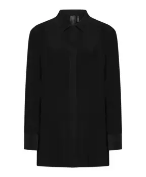 Рубашка S с планкой на потайных пуговицах Norma Kamali, черный