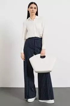 Рубашка с шелком и карманом Max&Co, белый