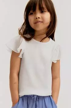 Рубашка с шифоновыми рукавами H&M, белый