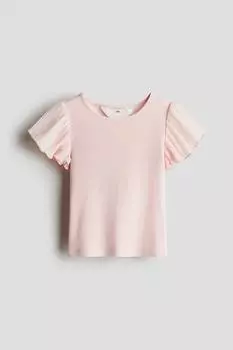 Рубашка с шифоновыми рукавами H&M, розовый