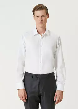 Рубашка с современным воротником индивидуального покроя Beymen Collection, белый