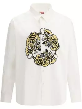 Рубашка с тигровым принтом Kenzo, белый