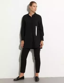 Рубашка с тиснением черная Kayra