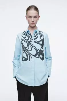 Рубашка с украшением – relaxed fit COS x CHRIS PERANI, синий