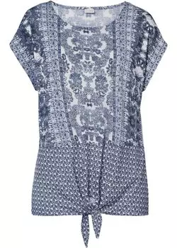 Рубашка с узлом Bodyflirt, синий