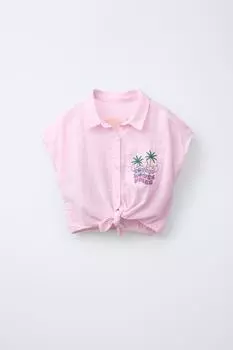 Рубашка с узлом lilo & stitch disney ZARA, розовый