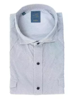 Рубашка с узором Barba, синий