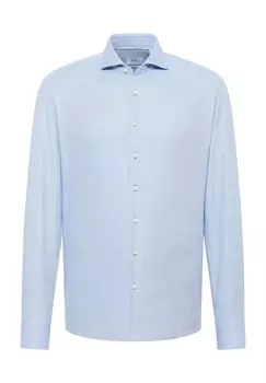 Рубашка с узором «елочка» MODERN FIT ETERNA, дымчато-голубой