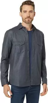 Рубашка с узором "гусиные лапки" на пуговицах спереди Johnston & Murphy, темно-синий