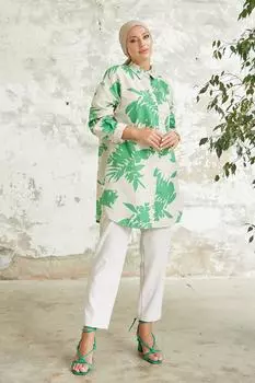 Рубашка с узором Hira Leaf - Мятный InStyle, зеленый