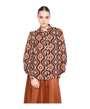 Рубашка с узором и остроконечным воротником Silvian Heach, мультиколор