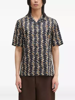 Рубашка с узором «лагерный воротник» Fred Perry, синий