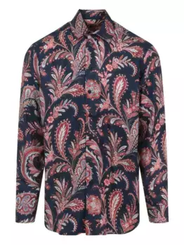 Рубашка с узором пейсли ETRO, синий