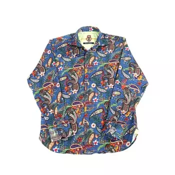 Рубашка с узором пейсли и цветами Luchiano Visconti, мультиколор