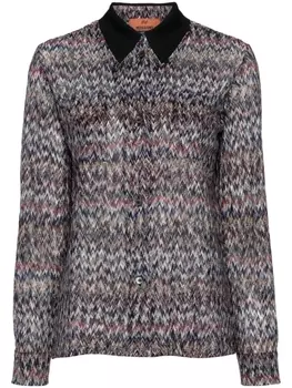Рубашка с узором шеврон Missoni, синий