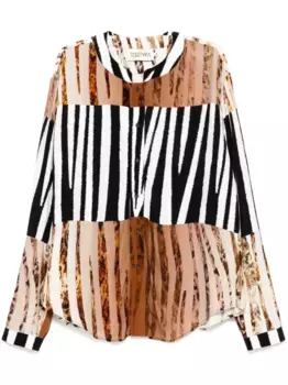 Рубашка с узором Tessitura Body Couture, коричневый