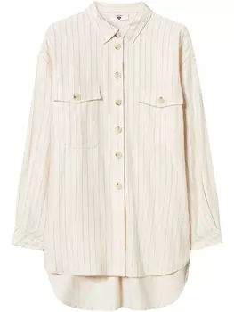 Рубашка с узором в тонкую полоску TWINSET, нейтральный