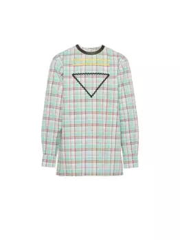 Рубашка с узором зигзаг Prada, белый