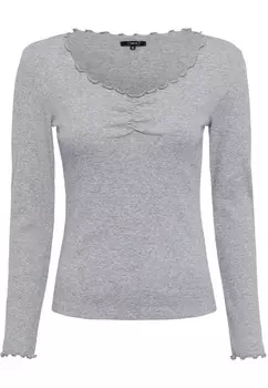 Рубашка с v-образным вырезом и рюшами Zero, серый