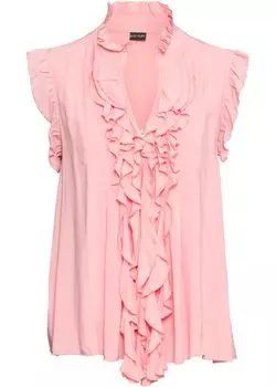 Рубашка с воланами Bodyflirt, бежевый