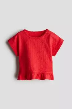 Рубашка с воланом H&M, красный