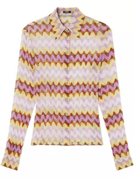 Рубашка с волнистым мотивом Versace, фиолетовый