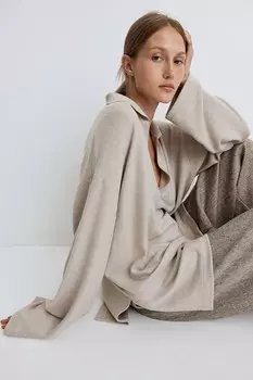 Рубашка с воротником H&M, бежевый