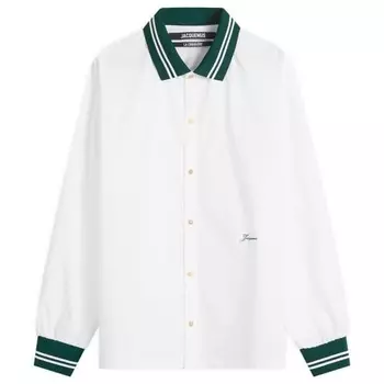 Рубашка с воротником и манжетами из джерси Jacquemus, белый