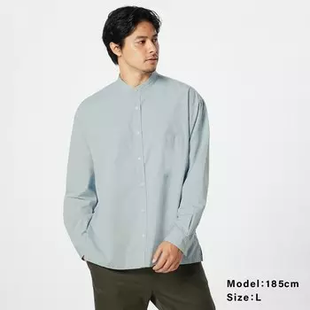 Рубашка с воротником из оксбента из шамбре Мужская PLST