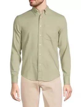 Рубашка с воротником на пуговицах Club Monaco, зеленый