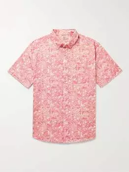 Рубашка с воротником на пуговицах и цветочным принтом Playa из смесового органического хлопка FAHERTY, розовый