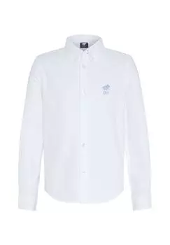 Рубашка с воротником на пуговицах и вышивкой логотипа POLO SYLT, цвет Bright White