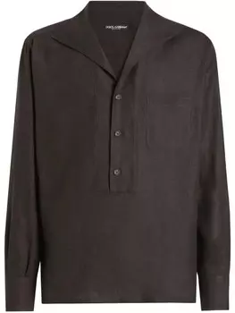 Рубашка с воротником-шалью Dolce & Gabbana, коричневый