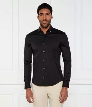 Рубашка с воротником Slim fit Hugo, черный