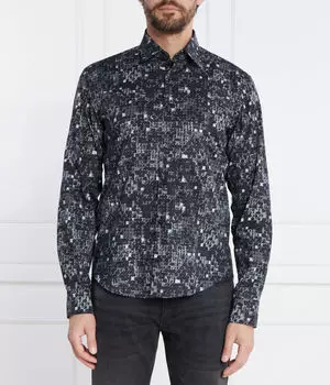 Рубашка с воротником Slim fit Hugo, черный