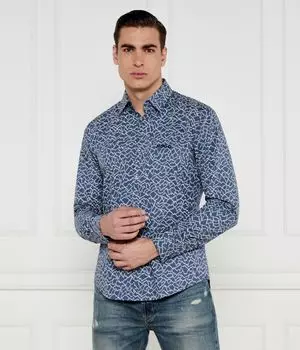 Рубашка с воротником Slim fit Hugo, синий