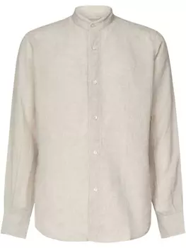 Рубашка с воротником-стойкой Eleventy, нейтральный