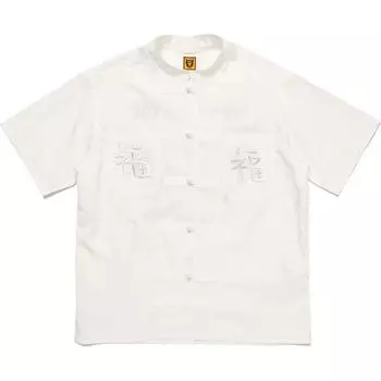 Рубашка с воротником-стойкой и вышитым логотипом HUMAN MADE, черный