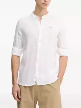 Рубашка с воротником-стойкой и вышитым логотипом Aeronautica Militare, белый