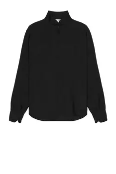 Рубашка с воротником-стойкой Saint Laurent, цвет Noir