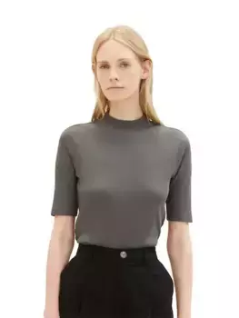 Рубашка с воротником стойкой TOM TAILOR, в приятной расцветке, цвет Dark Mineral Grey