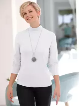 Рубашка с воротником стойкой в стиле casual Looks "Shirt", кремовый