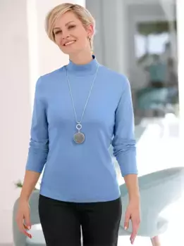 Рубашка с воротником стойкой в стиле casual Looks "Shirt", голубой