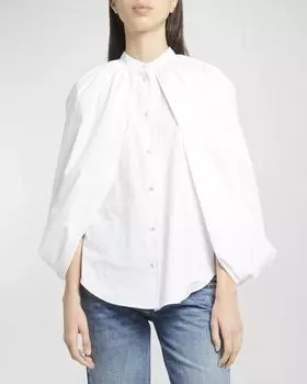 Рубашка с воздушными пуговицами спереди Stella McCartney, цвет Pure White
